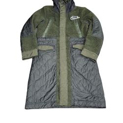 Nike Sportswear Tech Pack Sherpa Parka Black Olive BV4797-010 Men Size Small