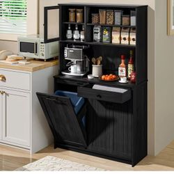 Tilt Out Trash Cabinet W/Deodorizing, Kitchen Hutch 