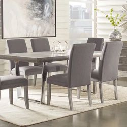 San Francisco Gray 5 Pc Dining Room With Charcoal Chairs