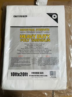 Heavy Duty Waterproof Poly Tarp 20 ft x 10 ft – Outdoor Cover