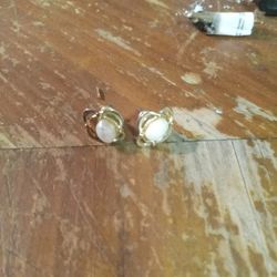 14kt Tose Gold Opal Stud Earrings