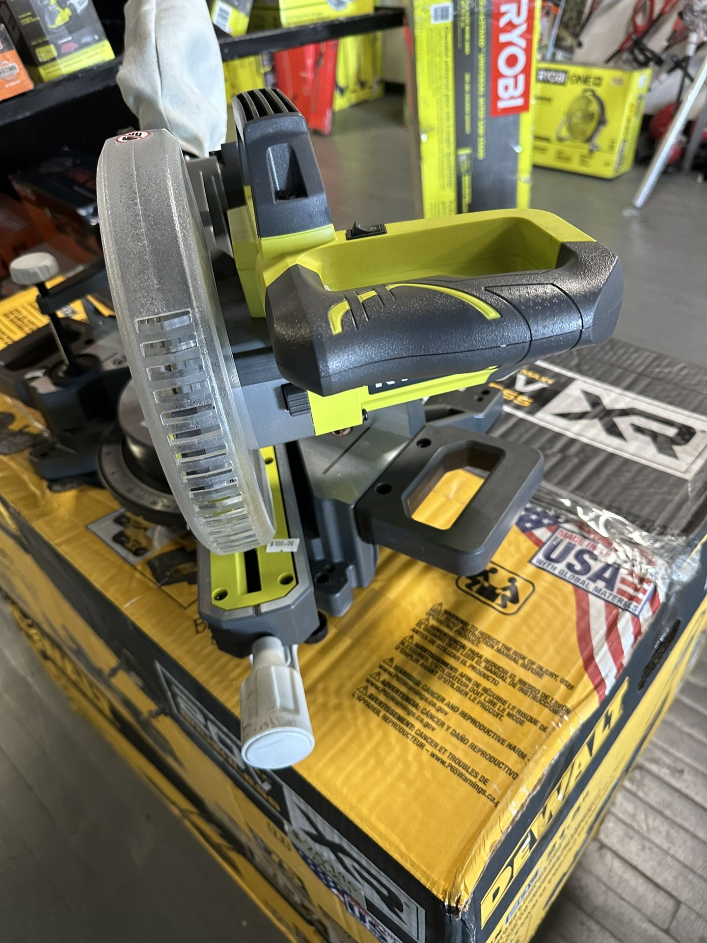 RYOBI Compound Sliding Miter Saw Corded Single Bevel Power Tool 7-1/4 ...