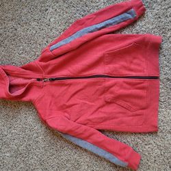 Boys 6-7 Cat and Jack red gray trim zip up sweatshirt Lot A