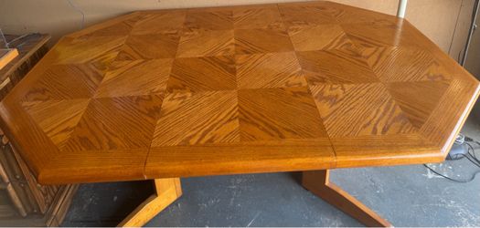 Dining table with six chairs