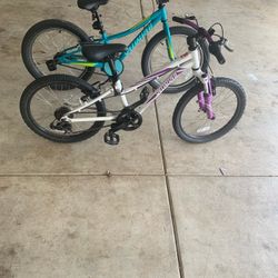 20” Specialized Riprock (teal) & 20” Specialized Hot rock (white)- Kids Bike