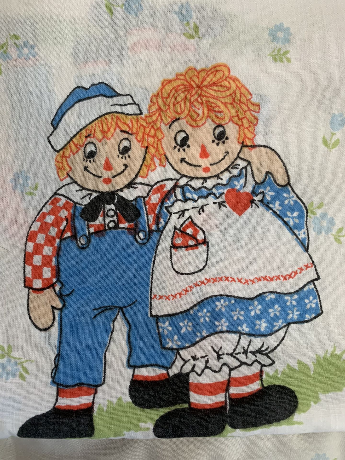Raggedy Ann and Addy Pillow Case & Twin Sheet