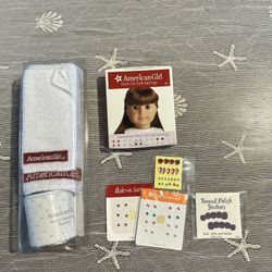 American Girl Doll Cleaning Set And Set Of Stick On Earrings & Toe Nail Polish/New In Package