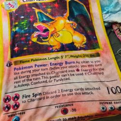 Legendary Charizard Pokemon Card Blanket 