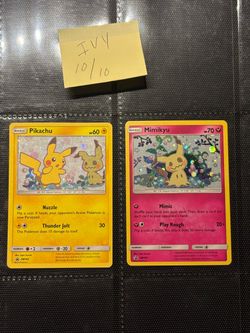 Pikachu & Mimikyu Holo Pokémon Cards SM162 SM163
