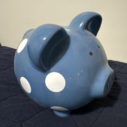 Blue Polka Dot Piggy Bank 