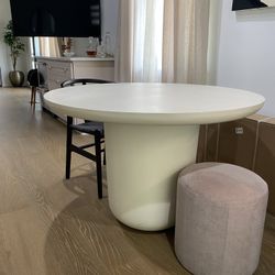 CB2 Lola 45" Round Ivory Concrete Dining Table