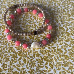 Agate, Crystal ,Fresh Water Pearl Tigers Eye Brace