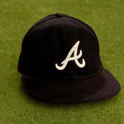 Baseball Cap Atlanta Braves Road New Era Navy 7 1/2 59Fifty Hat MLB Cap
