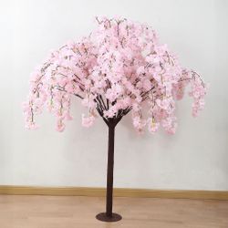 Artificial Cherry Blossom Tree 5ft Blush – Silk Sakura Wishing Tree with Fiberglass Trunk & Sturdy Metal Base