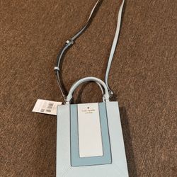New Kate Spade Lena Mini Tote Crossbody Pieced  Color block Blue Multi 