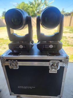 Pair of Professional 260W Moving Head Lights with Flight Case
