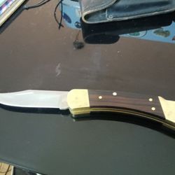 Buck 110 "4 Dot" With Original Leather Belt Hung Sheath