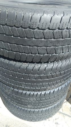 Four matching heavy-duty Goodyear tires for sale L.T 265/60/20