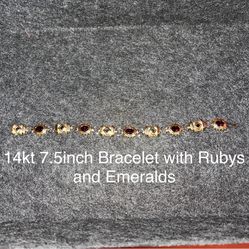 Gold Bracelet W/Rubies