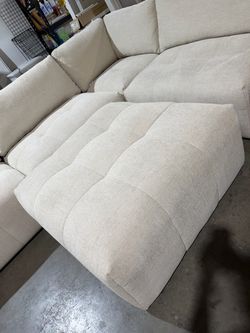 Aiden & Ivy  Beige Fabric Sectional Sofa with Chaise
