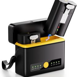 2 Pack Replacement for Ring Battery with Upgraded LED Display Charging case, 6040mAh Rechargeable Ring Camera Battery, Compatible with Ring 2/3/3 Plus