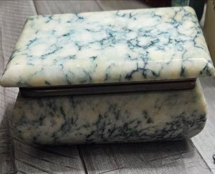 Marble Trinket Box with Metal Hinge