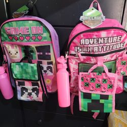 Pink Minecraft Backpacks