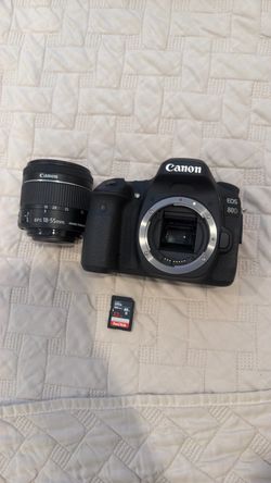 Canon EOS 80D DSLR + EF-S 18-55mm IS Lens + 32GB SD Card