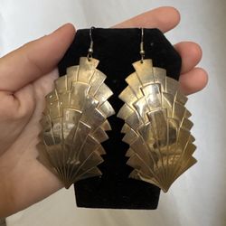 Vintage art deco, gold earrings 