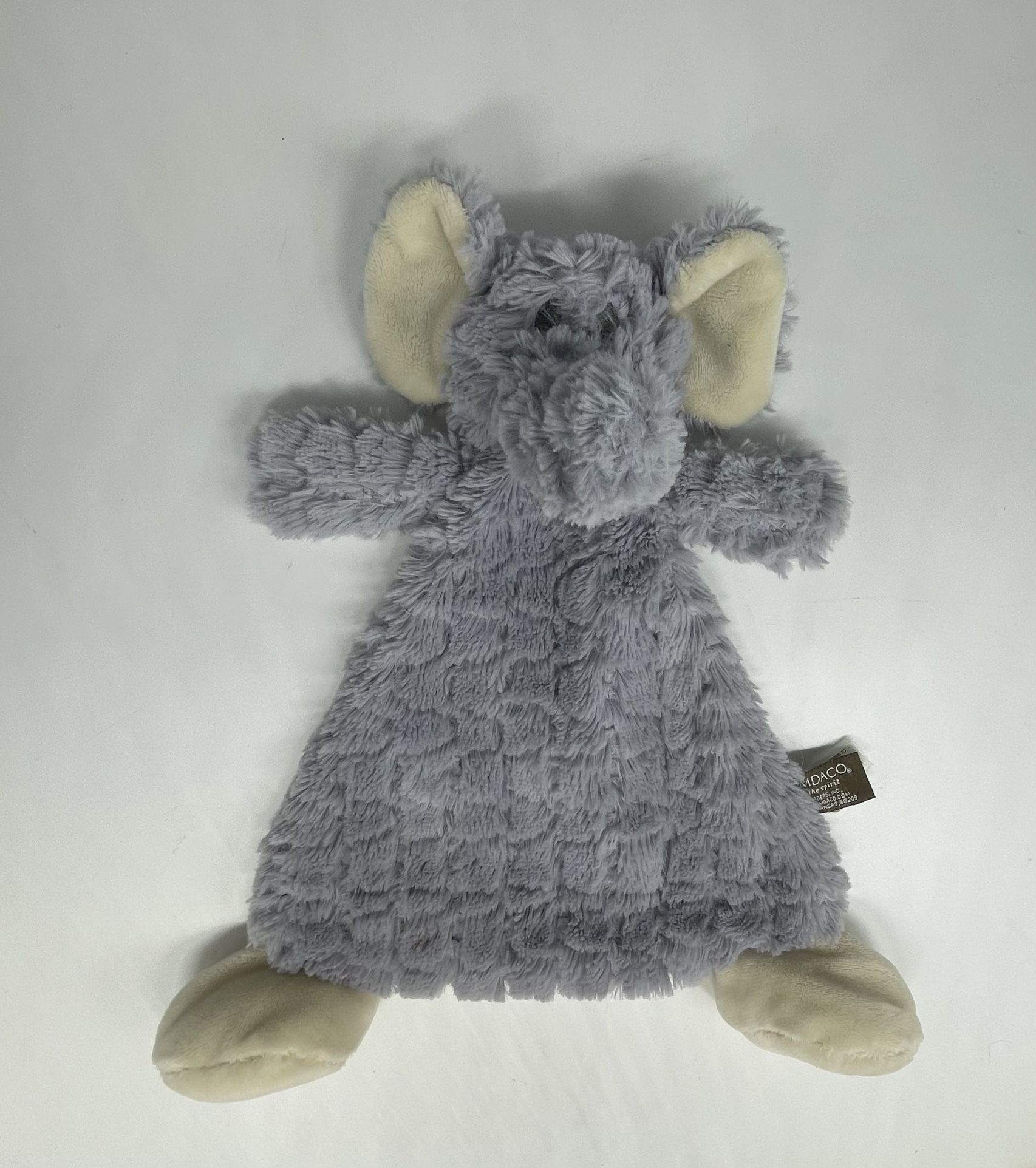 Demdaco Ellery Elephant Rattle Blankie Displayed Only