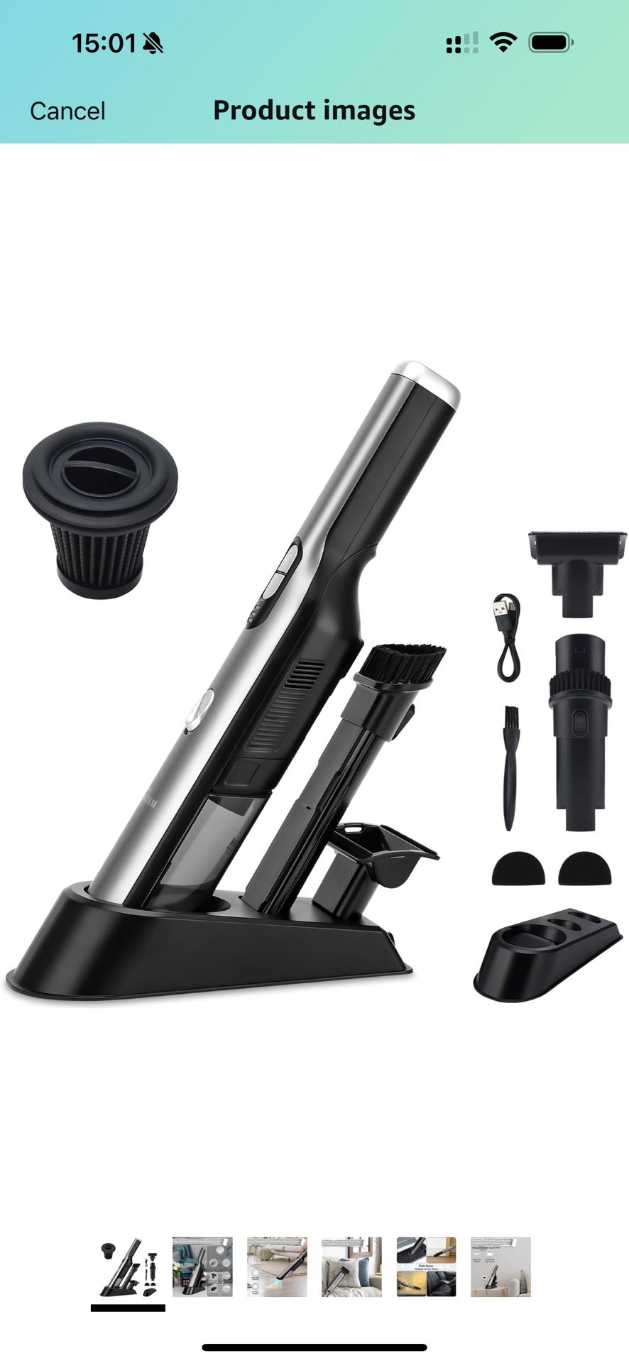 Brand New Handheld Vacuum Cordless Car Vacuum Cleaner with 18KPa Powerful Suction, Portable Chargeable Handy Vac with LED Front Light & Storage Do