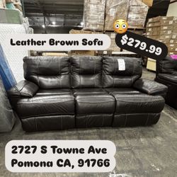Leather Brown Sofa 