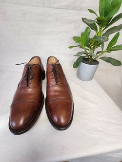 ALLEN EDMONDS PARK AVENUE BROWN LEATHER CAPTOE MAN OXFORDS SZ 11.5 B