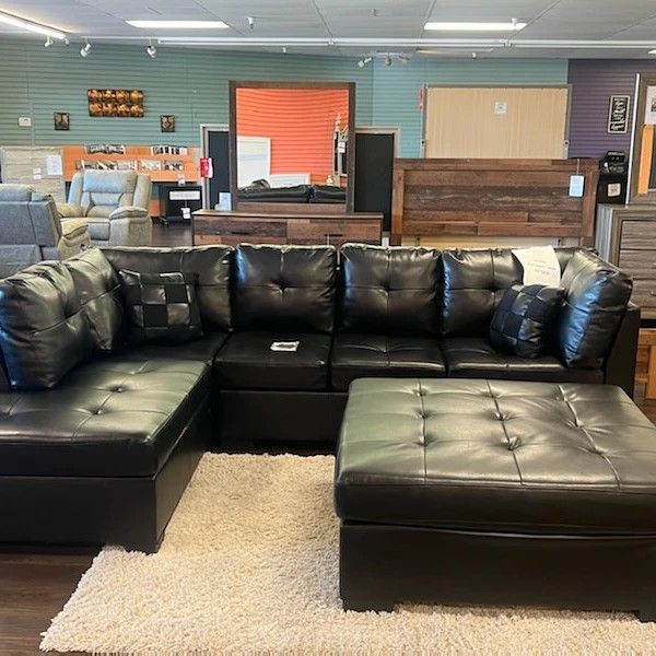 REAL GENUINE LEATHER SECTIONAL SOFA SET OTTOMAN OPTIONAL