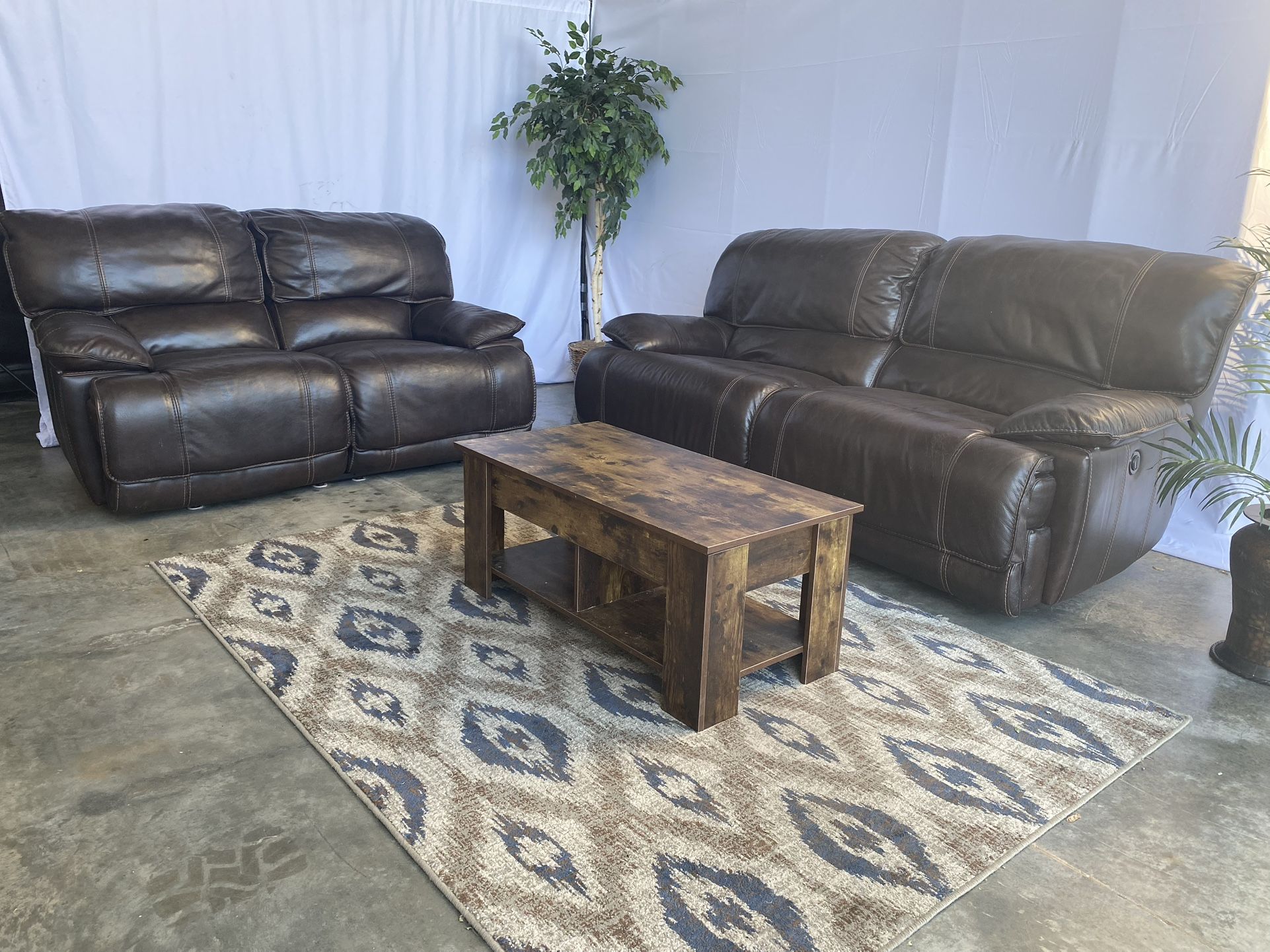 Leather Power Reclining Couch Loveseat π Delivery Available