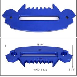 10" Aluminum Hawse Fairlead for Synthetic Winch Rope Lead Guide, Blue