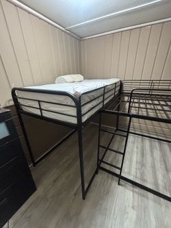 This black metal loft NTense Contra Gaming Loft bed