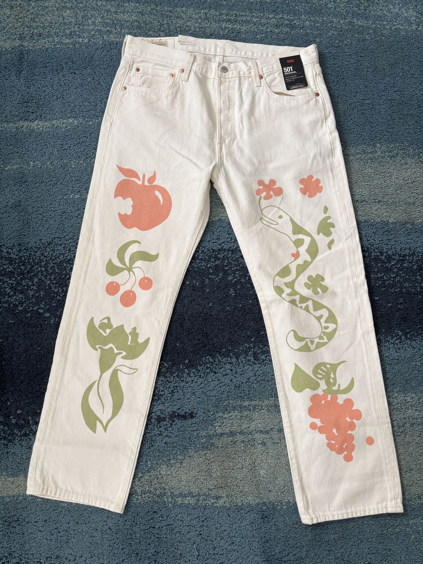 Levi's Premium 501 Crazy Legs Adam's Apple Button Fly Jeans 34x30