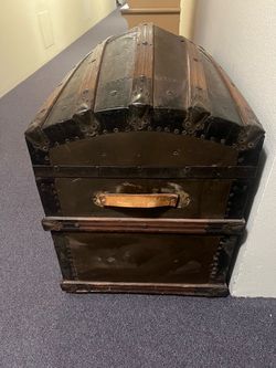 Antique Dome Top Steamer Trunk