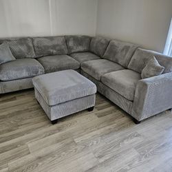 Sectional Corduroy Fabric $599 Ottoman Included 