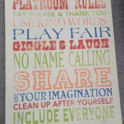 Playroom Rules for Boy's Room. Bonanza & Nellis.