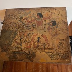 Antique Egyptian painting, Papyrus, Hunting wild birds￼