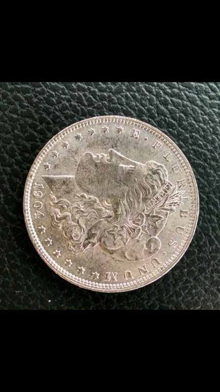 1904 o Morgan silver dollar