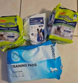 Dog Diapers, Male Wraps & Training Pads Bundle