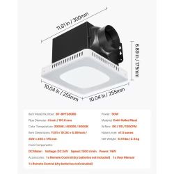 Bathroom Exhaust Fan, 80-110-130 CFM Bathroom Vent with Seven Colors RGB Lights, 1.5 Sones Low-Noise, Premium DC Motor Ceiling Fan for KTV Laundry Roo