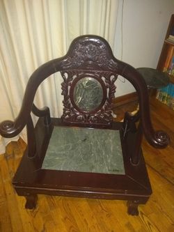 Antique Chair with Green Marble