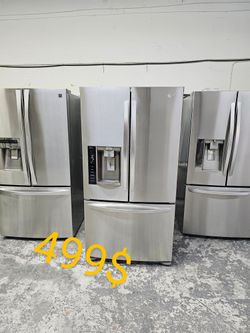 LG 3 DOORS STAINLESS STEEL 36" Wide I. Maker Working Excellent Conditions Delivery Available