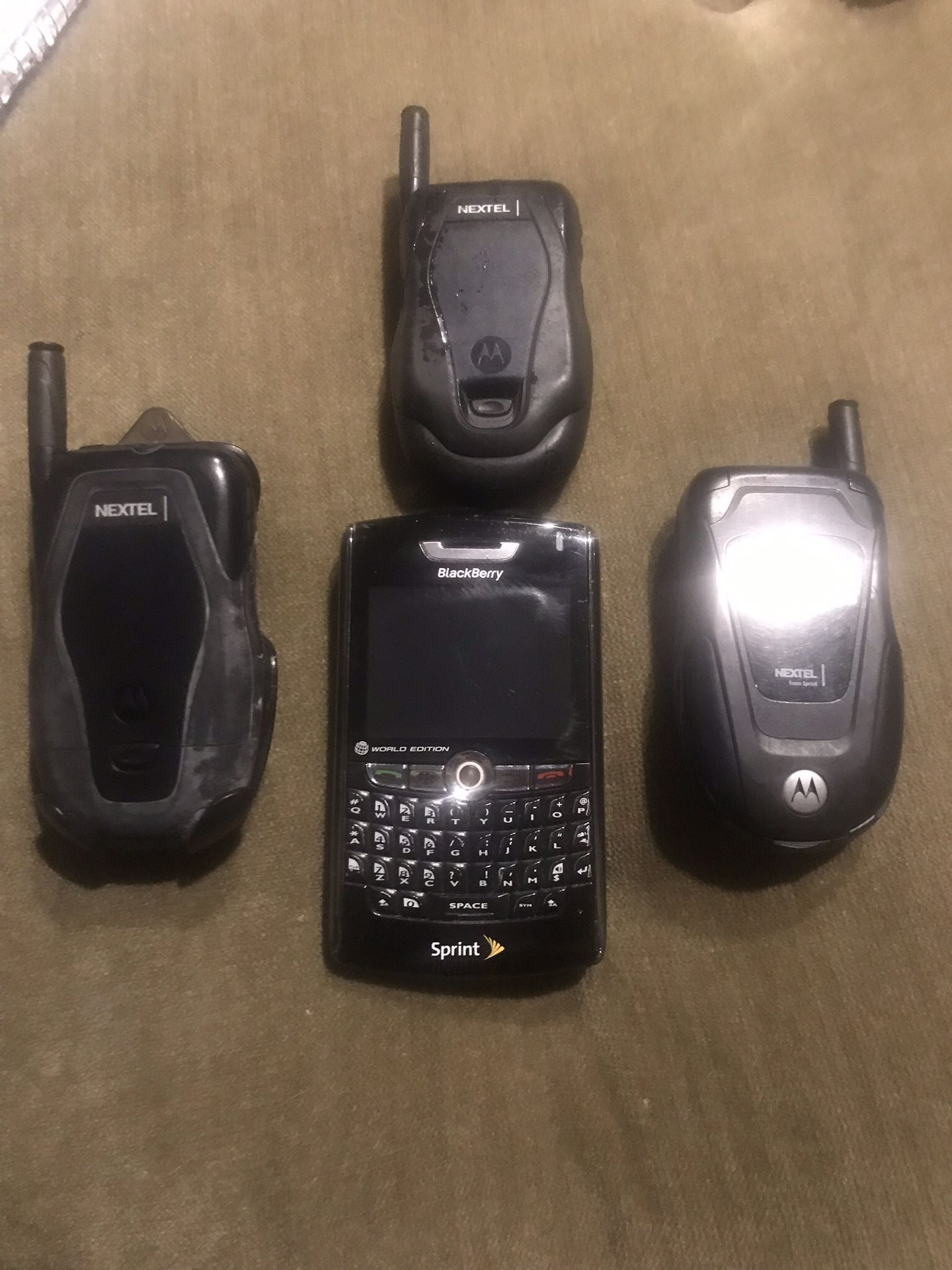 BLACKBERRY SPRINT WORLD EDITION/3 NEXTEL FLIP PHONES IC502