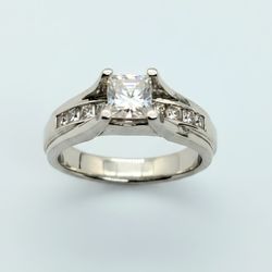 1.00 CTTW NATURAL DIAMOND ENGAGEMENT RING 14K WHITE GOLD 