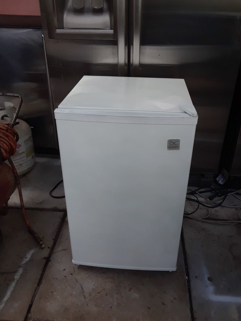 small refrigerator with small freezer 28 in high 17wide